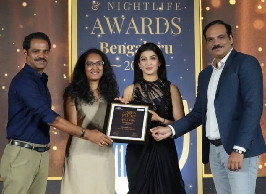 Biriyani Zone team accepting Best Hyderabadi Biryani at Times Food and Nightlife Awards Bengaluru 2026